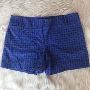 SOLD Ann Taylor LOFT Blue Patterned Shorts